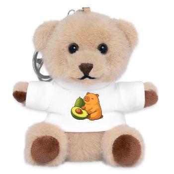 Capybara with avocado - Teddy Keyring - white - Front