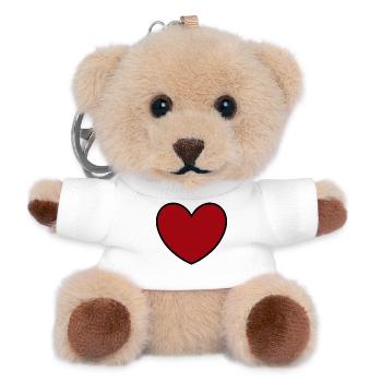 red heart red gift valentine's day - Teddy Keyring - white - Front