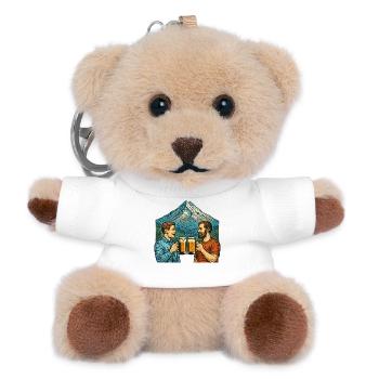 Bergkulisse Bierfreunde Toast - Teddy Schlüsselanhänger - Weiß - Vorne