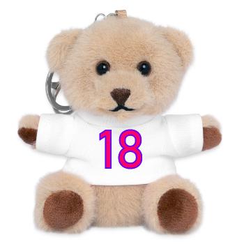 18. 18 YEARS OLD. 18th ANNIVERSARY. 18 BIRTHDAY. - Teddy Keyring - white - Front