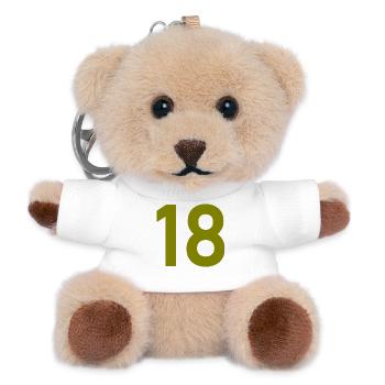 18. 18 YEARS OLD. 18th ANNIVERSARY. 18 BIRTHDAY. - Teddy Keyring - white - Front
