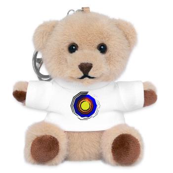 Farbkreis-Oktagon Neon Zentrum - Teddy Schlüsselanhänger - Weiß - Vorne