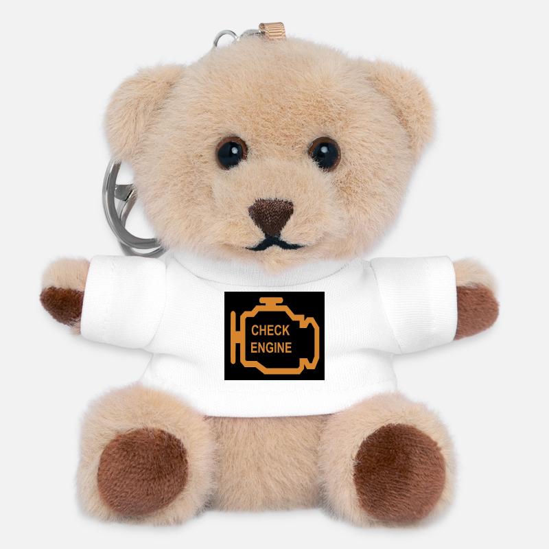 Check Engine Icon in Orange - Teddy Keyring - white
