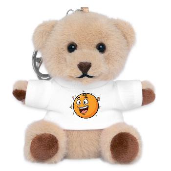 Fröhliche Orangenkarikatur - Teddy Schlüsselanhänger - Weiß - Vorne