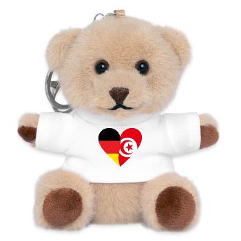 Herz der zwei Länder - Teddy Schlüsselanhänger - Weiß - Vorne