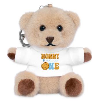 Mommy Of The Sweet One Cookies And Milk Birthday - Teddy Keyring - white - Front