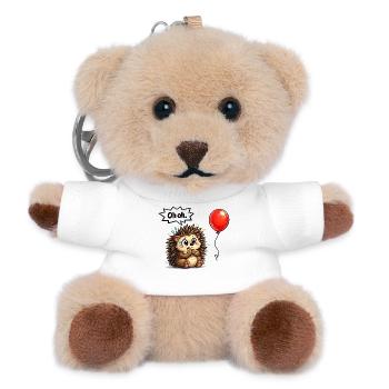 Süßer Igel Geschenk Idee mit Humor - Teddy Schlüsselanhänger - Weiß - Vorne