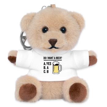 Bier Humor Shirt für Männer - Teddy Schlüsselanhänger - Weiß - Vorne
