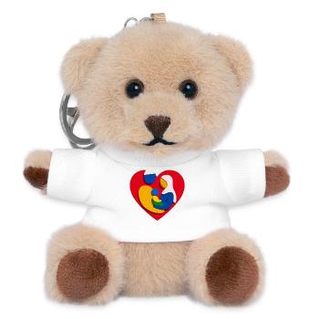 Abstract Muslim Family Heart Hug - Teddy Keyring - white - Front