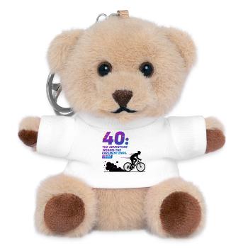 40. Geburtstag Gravel Biking Adventure Tee - Teddy Schlüsselanhänger - Weiß - Vorne