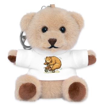 Frénésie de l’ours sur le vélo - Porte-clés ourson - blanc - Devant