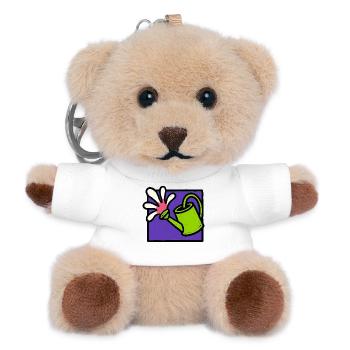 Nature Botanical Floral Watering Can - Teddy Keyring - white - Front