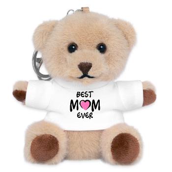 Meilleur t-shirt de la fête des mères avec un cœur rose de maman - Porte-clés ourson - blanc - Devant