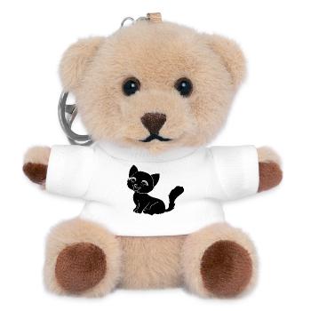 Silhouette de dessin animé de chat mignonne Fröhl minimaliste - Porte-clés ourson - blanc - Devant