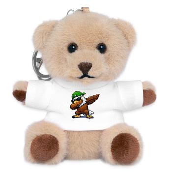 Dabbing Eagle - Teddy Keyring - white - Front