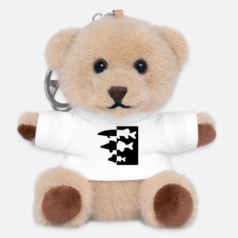 Hecht-Zander-Barsch - Teddy Schlüsselanhänger - Weiß