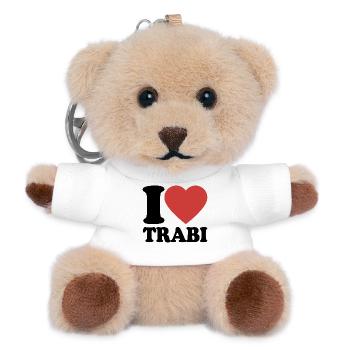 Ich liebe Trabi Herz Retro-Design - Teddy Schlüsselanhänger - Weiß - Vorne