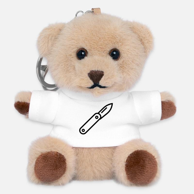 Knife - Teddy Keyring - white