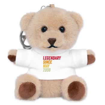 18. Geburtstag 18 Jahre Mai 2008 - Teddy Schlüsselanhänger - Weiß - Vorne