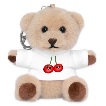 Fruits Cherry Cherries Fruit Fruit - Teddy Keyring - white - Front