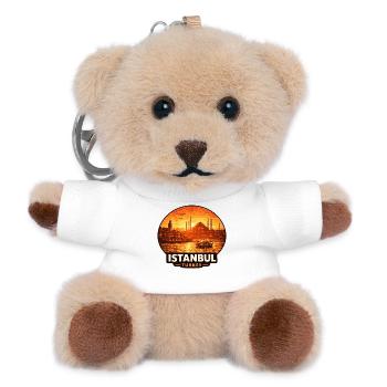 Istanbul Skyline Sunset - Teddy Keyring - white - Front