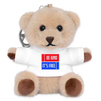 Be Kind It's Free Kindness Statement Saying - Teddy Keyring - white - Front