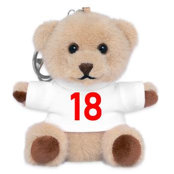 18. 18 JAHRE ALT. 18-JÄHRIGES JUBILÄUM. 18. GEBURTSTAG. - Teddy Schlüsselanhänger - Weiß - Vorne