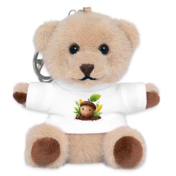 Herbstlicher Eichelfreund Niedlich - Teddy Schlüsselanhänger - Weiß - Vorne