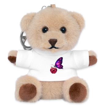 Vie de rubis – Papillon de Pouvoir - Porte-clés ourson - blanc - Devant