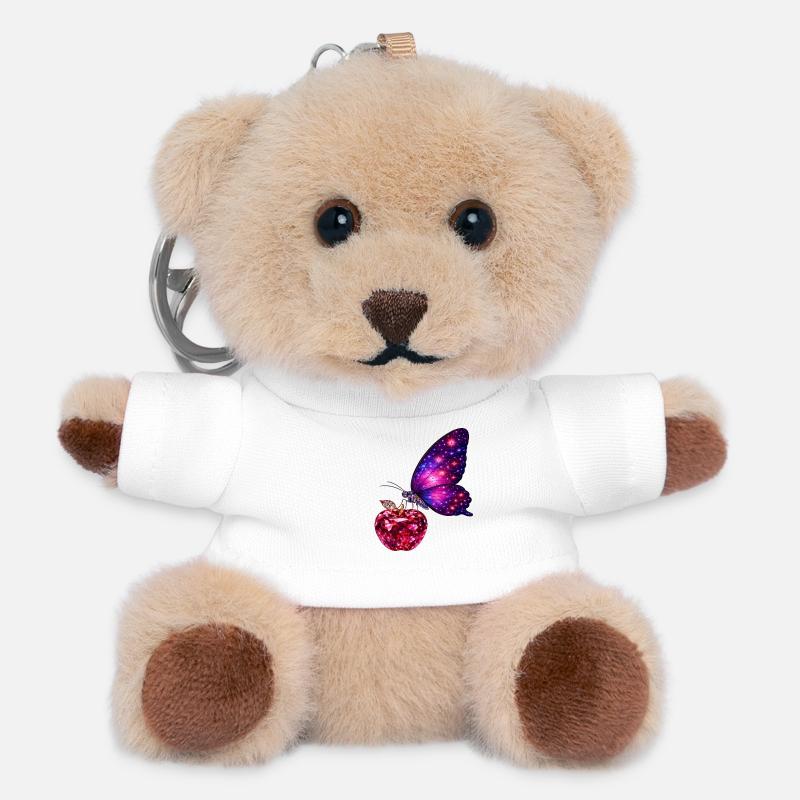 Ruby Life – Power Butterfly - Teddy Keyring - white