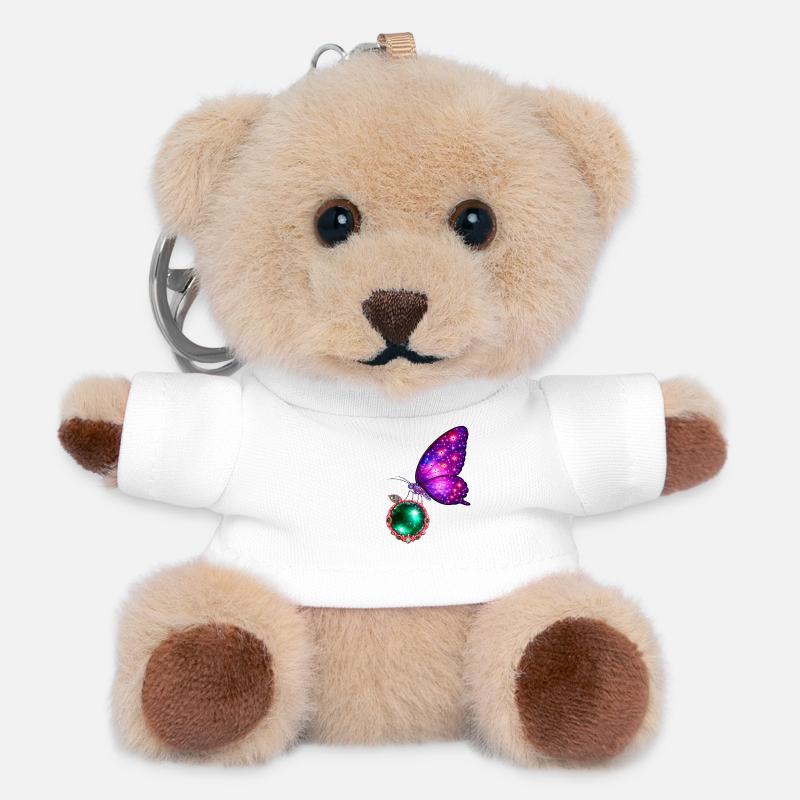 Emerald Rebirth – Cosmic Butterfly - Teddy Keyring - white