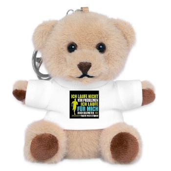 “ICH LAUFE NICHT VOR PROBLEMEN ICH LAUFE FÜR MICH  - Teddy Schlüsselanhänger - Weiß - Vorne