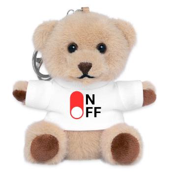ON / OFF Modus - Teddy Schlüsselanhänger - Weiß - Vorne