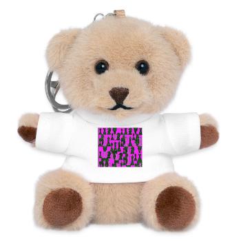 Chess pattern in bright colors - Teddy Keyring - white - Front
