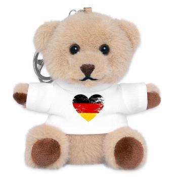 Heart Flag Germany - Teddy Keyring - white - Front