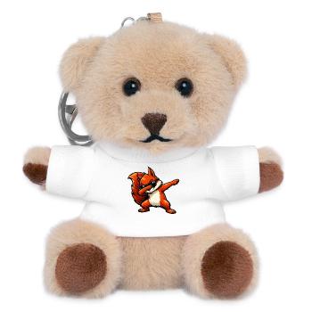 Tamponnement de l’écureuil roux - Porte-clés ourson - blanc - Devant