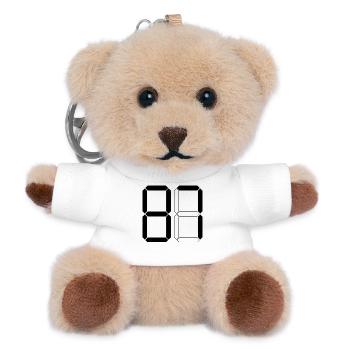 NUMBER 87 Eighty-Seven Gift Digital - Teddy Keyring - white - Front