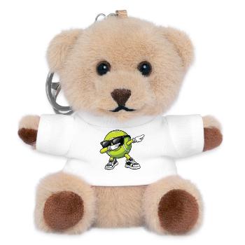 Lustiger Tennisspieler mit Tennisball abpuppen - Teddy Schlüsselanhänger - Weiß - Vorne