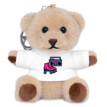 Rollschuhe Boombox 80er Retro - Teddy Schlüsselanhänger - Weiß - Vorne