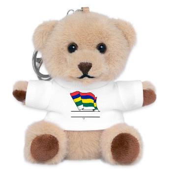 Terschelling Flag – Custom Island Design - Teddy Keyring - white - Front
