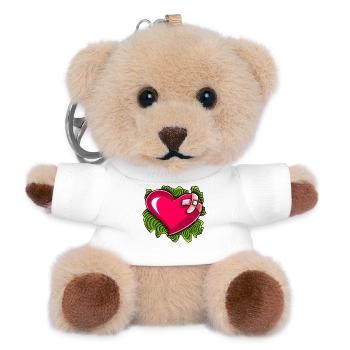 Widerstandsfähiges Herz - Teddy Schlüsselanhänger - Weiß - Vorne