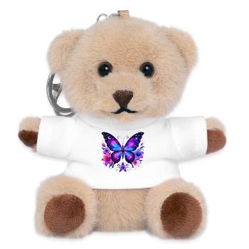 Galaxy Schmetterling Blumen - Teddy Schlüsselanhänger - Weiß - Vorne