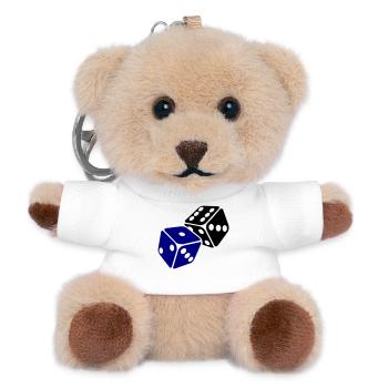 Blue Cube Minimal Design - Teddy Keyring - white - Front