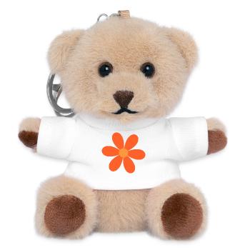 Orange Blossom Daisy Design - Teddy Keyring - white - Front