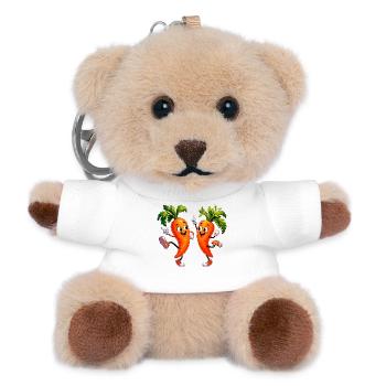 Tanzende Möhren - Teddy Schlüsselanhänger - Weiß - Vorne