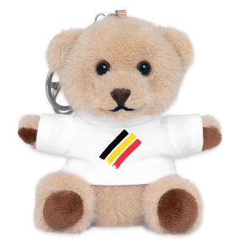 Belgium Flag - Stripes - Teddy Keyring - white - Front