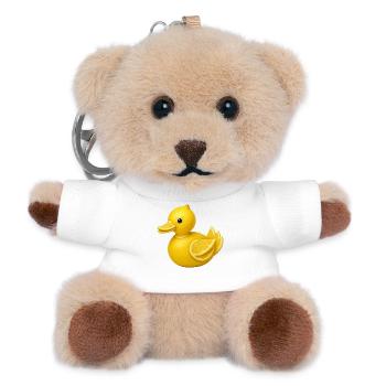 Zitronen Ente | Niedliches Frucht Tiermotiv - Teddy Schlüsselanhänger - Weiß - Vorne