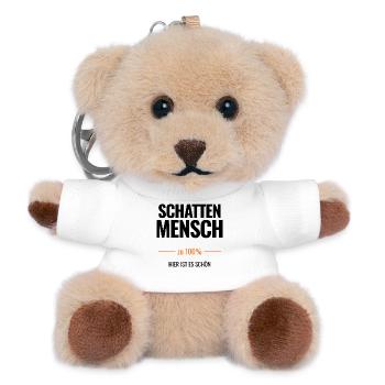 Schattenmensch zu 100% Hier ist es schön - Teddy Schlüsselanhänger - Weiß - Vorne