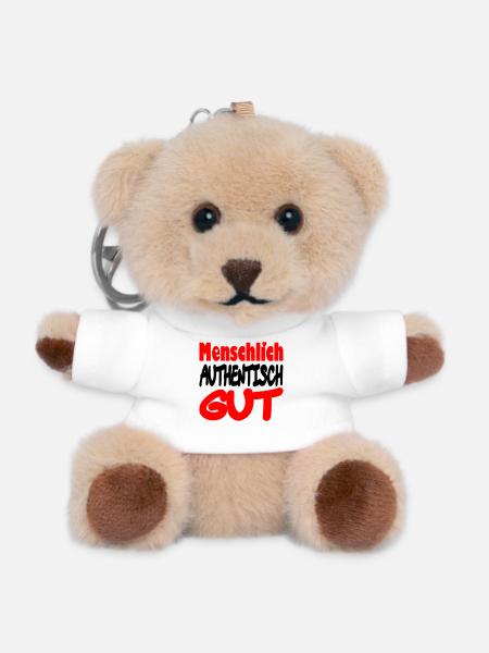 menschlich_authentisch_gut - Teddy Keyring - white