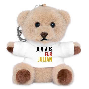 JuniAUS für JuliAN - Fußball Banner 2026 - Teddy Schlüsselanhänger - Weiß - Vorne